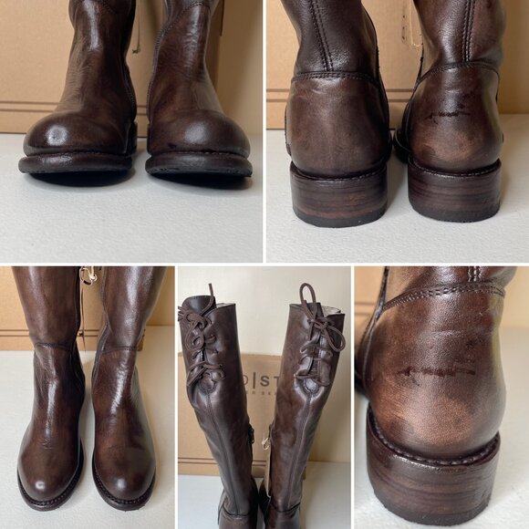 BED STU Manchester Distressed Brown Leather Tall Riding Boots BedStu Size 6.5 - Picture 6 of 16